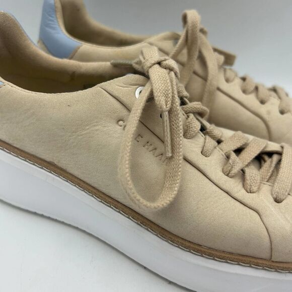 Cole Haan 7 1/2‎ B Grand 360 Cream and Carolina Blue Top Sail Sneakers - Picture 2 of 10